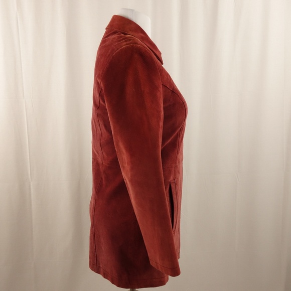Cherokee Rust Leather Suede Hip Length Jacket Coat - Picture 5 of 8